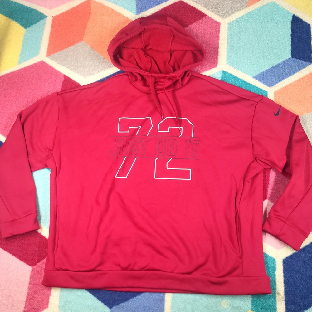 Nike 72 Just Do It Pullover‎ Hoodie Red Large Sportswear Activewear
